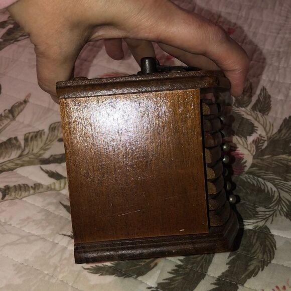 Vintage Antique Wooden Coaster Set of 7 - Picture 4 of 9